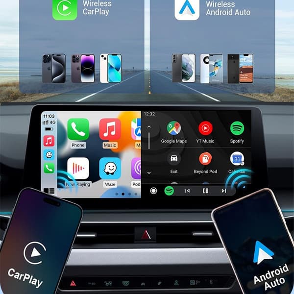 Smart Box Bil Trådløs CarPlay Adapter 4G+64G - Gør Kablet CarPlay til Trådløst Android 13 System
