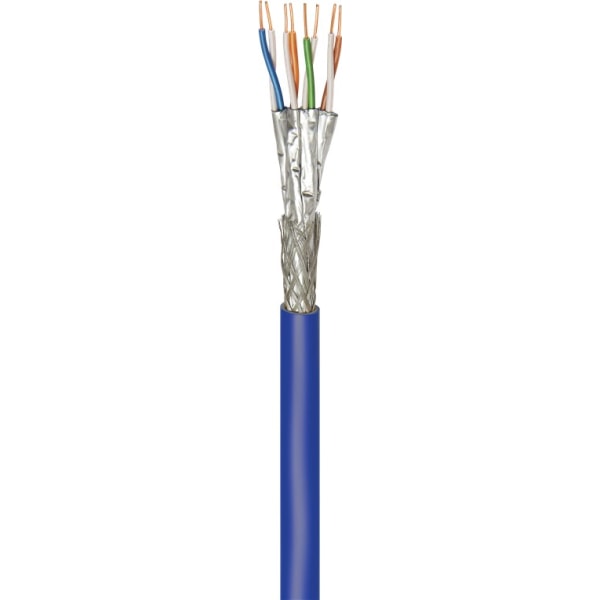 CAT 7A+ nätverkskabel, S/FTP (PiMF), blå
