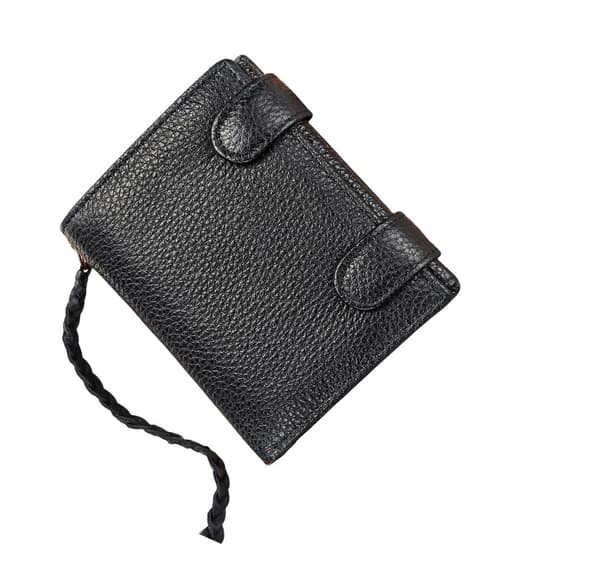 RFID-blockerande Läderplånbok för Män, Smal Bifold Plånbok med Presentask Black Black