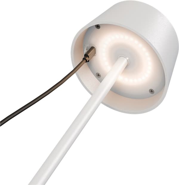Trådlös LED-bordslampa med solcell, vit
