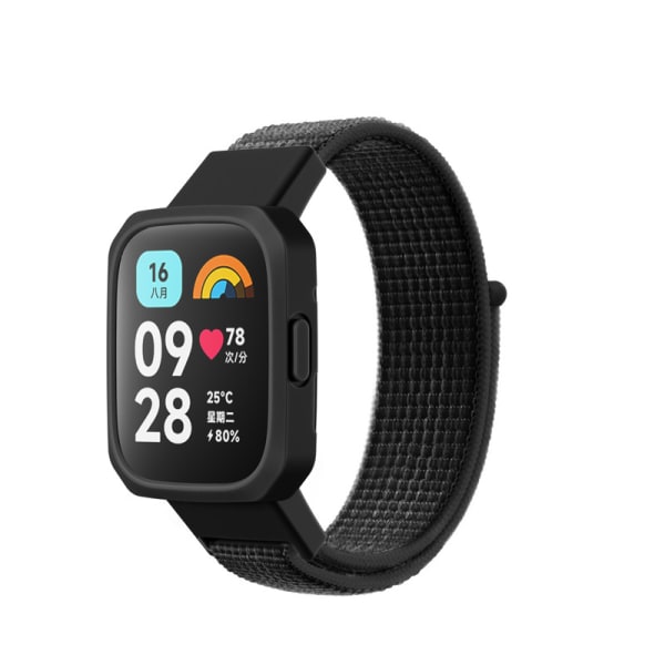 Åndbar justerbar rem i blødt nylon til Redmi Watch 3 Sort