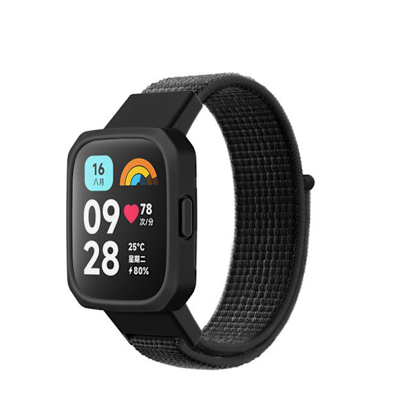 Klockarmband i Nylon för Redmi Watch 3 Svart