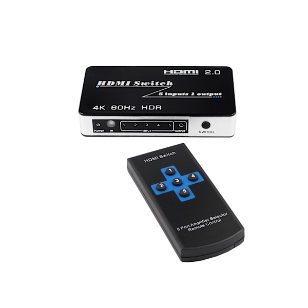 HDMI Switch 5 in 1 Out 4K @ 60Hz Sort