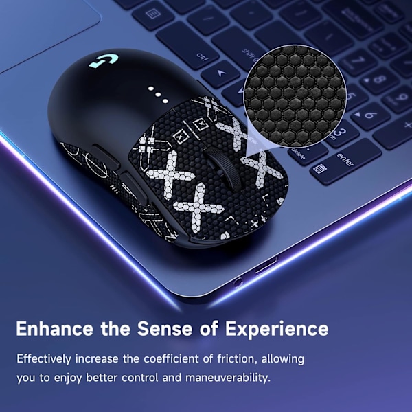 Forbedrede Grip Mouse Stickers til Logitech M650L/M750L Sort