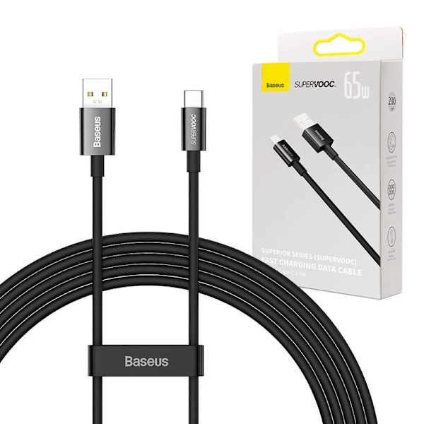 Baseus Superior Series-kabel USB till USB-C, 65W, PD, 2m (svart)