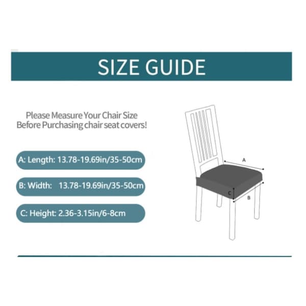 Stolsöverdrag 4-pack — jacquardmönster, dubbel elastisk passform för pallar och köksstolar, anti-glid polyester med tunga- och spänne för säkert fäste Black