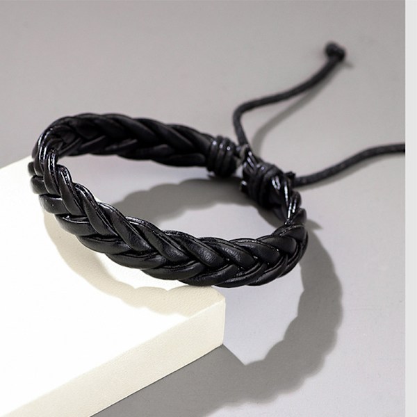 Handgjort Läderarmband med Tigeröga och Naturstenar
