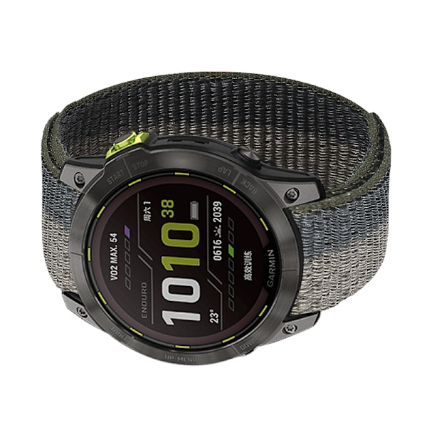 Nylon urrem til Garmin Fenix 7X/7/6/5 Sort+grå 22 mm