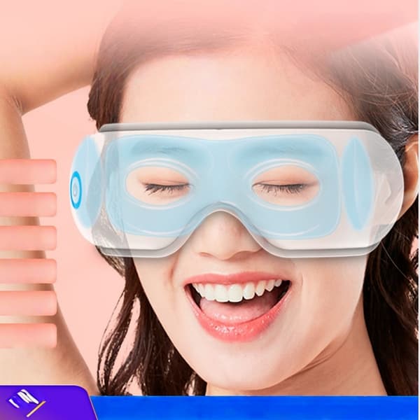 Øjenmassager med lufttryk, vibration, varme, Bluetooth-musik og stemmeudsendelse - Perfekt til afslapning