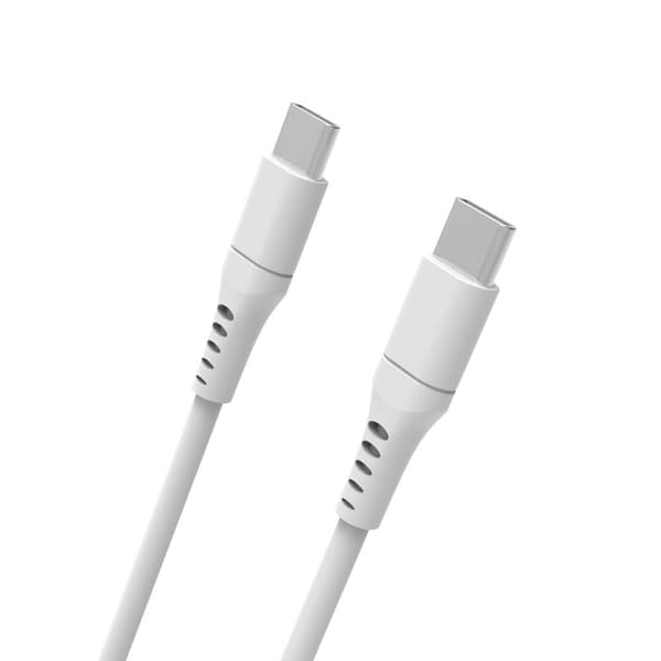 Laddkabel USB-C till USB-C 2.0 3m Kabel Vit