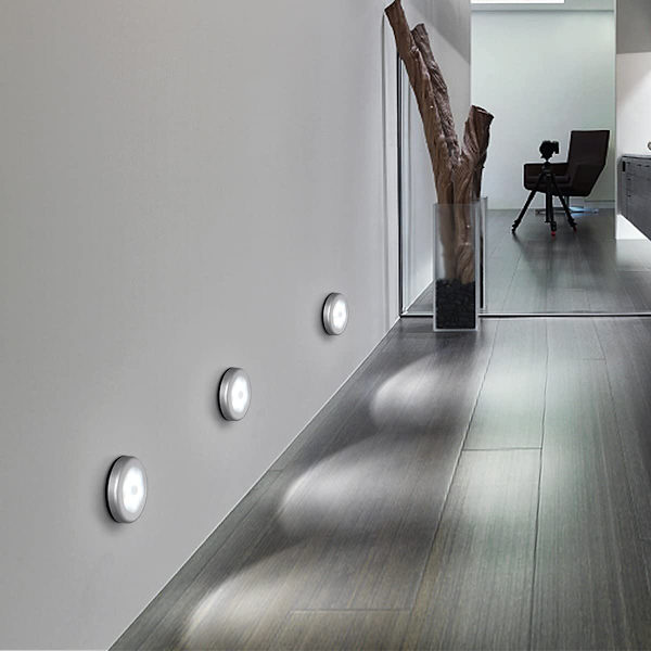 LED spotlights med rörelsesensor nattljus 3-pack Silver Silver