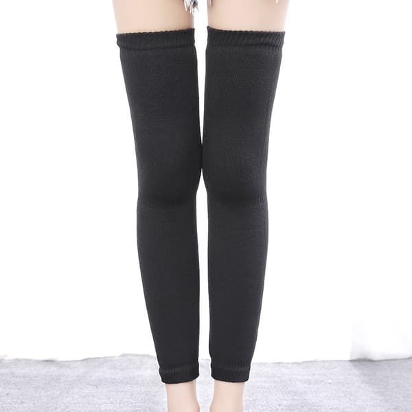 Termisk strikkede knævarmere - One Size Black Black