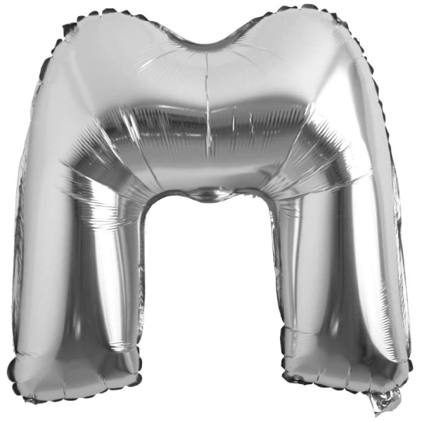 Bogstavballon 53 cm, bogstav M - sølv