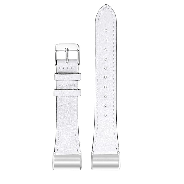 Armband i äkta läder för Fitbit Charge 3/4 Vit