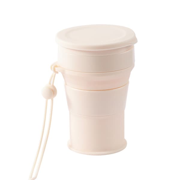 Hopfällbar mugg - 350 ml vit silikonmugg White White