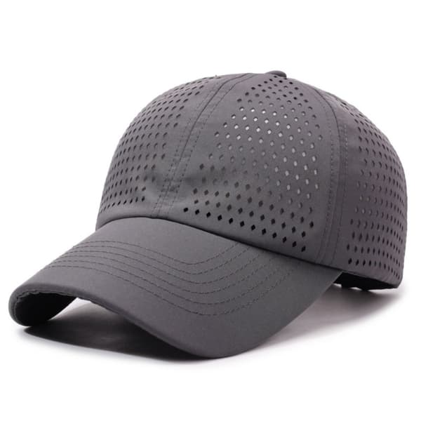 Andningsbar mesh-polyester keps – solkeps för sommarcykling och utomhusbruk, justerbar passform, stora meshpaneler, snabb-torkning och lättviktskomfor DarkGrey