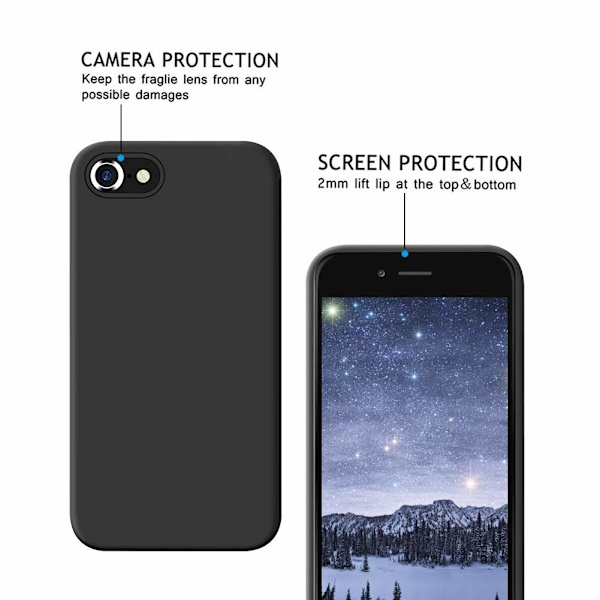 INF iPhone 7/8/SE erittäin iskunkestävä kuori - musta