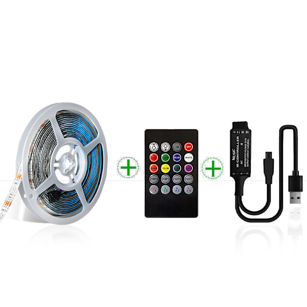 5M RGB LED-nauhasarja 20-näppäimisellä musiikkikaukosäätimellä