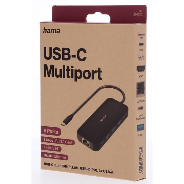 USB-C Hubb Multi 6x Portar USB-A USB-C HDMI LAN