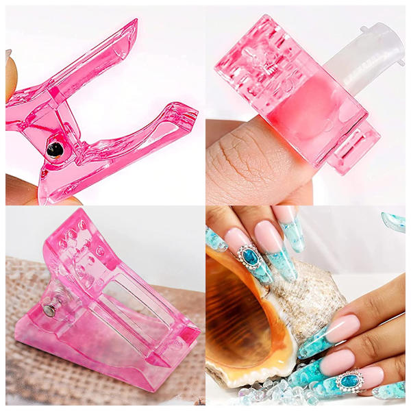 Nagelklämmor för gelnaglar 5-pack Rosa
