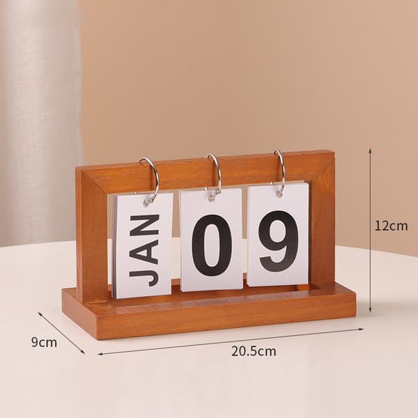Minimalistisk träkalender i evighet Brown Brown