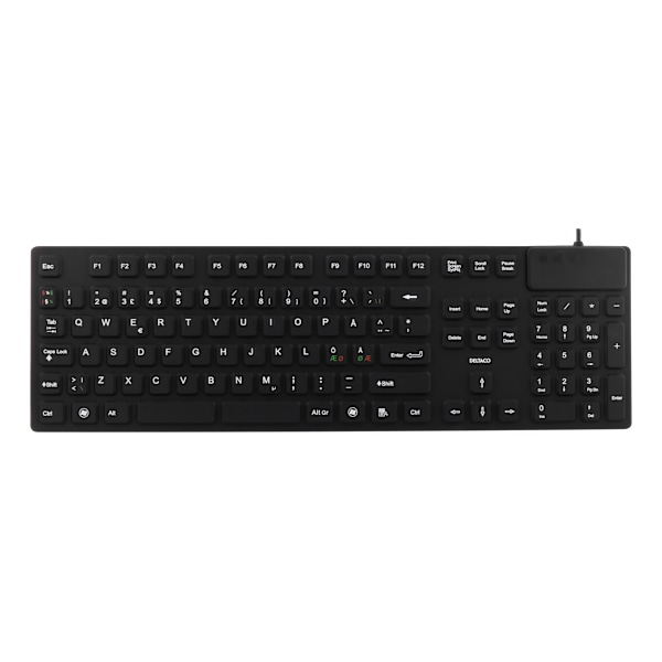 Rubberized keyboard silicone IP68 full size 105 keys black