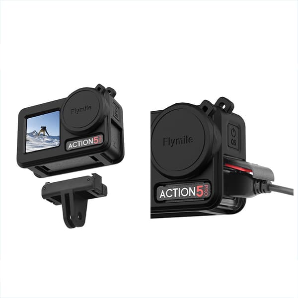 Silikonecover Objektivdæksel til DJI Osmo Action 5 Pro Black Black