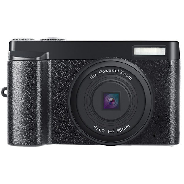 INF Digikamera 24 MP, HD 1080p ja 16x Zoom Musta
