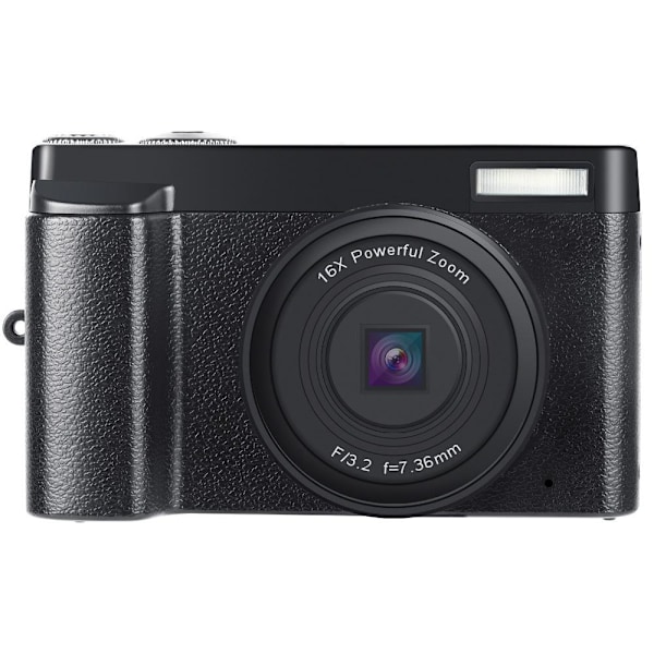 INF Digitalkamera 48 MP, 1080p HD, 16x zoom, flip screen Svart