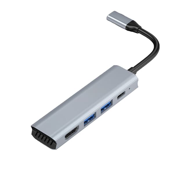 4-i-1 USB-C til HDMI Hub Adapter 4K - Strømforsyning & 5Gbps Dataoverførsel, kompatibel med Huawei, Samsung, APPLE