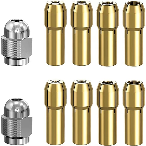 2 Sølv Kobber Gevind Hætte + 8 Kobber Kerne Clips