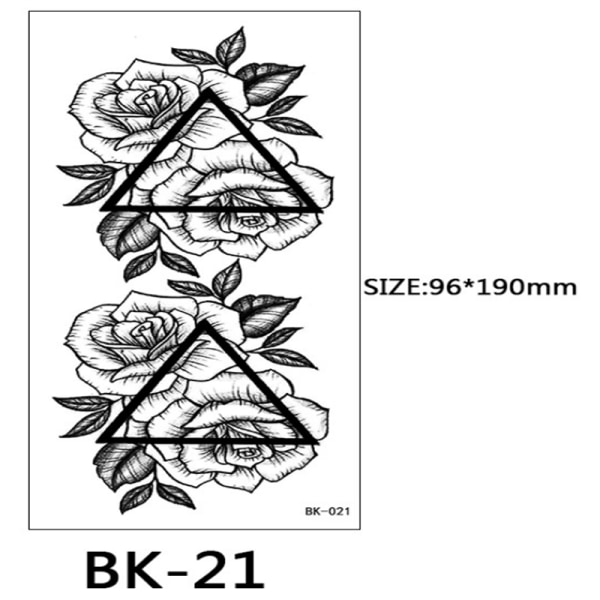 INF Gnuggisar - tillfälliga tatueringar med blommotiv 8 styck Svart