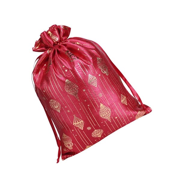 Jul Bomullspåsar med Dragsko 20x30cm (2-Pack) - Festliga Presentpåsar