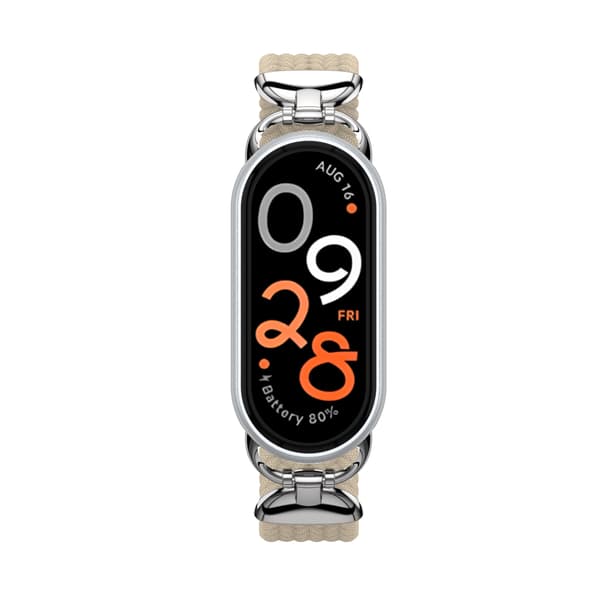Stilfullt flätat elastiskt nylonarmband för Xiaomi 9 Apricot Apricot