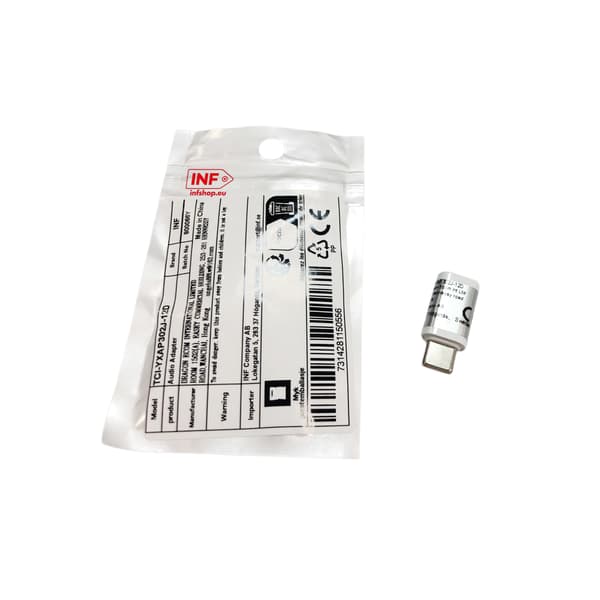 Lightning hun til USB-C han aluminiumslegering hovedtelefonadapter - Direkte stik White White