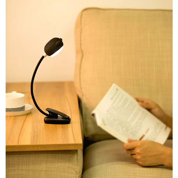 LED klämlampa med Bluetooth högtalare svart