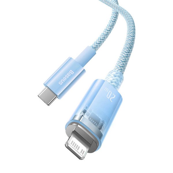 Snabbladdningskabel Baseus USB-C till Lightning Explorer Series 1m, 20W (blå)