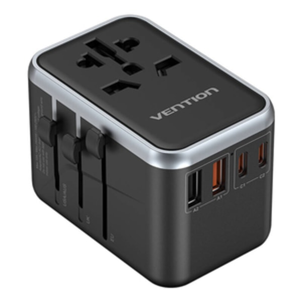 Vention FJFB0 GaN 2xUSB-C 2xUSB-A yleismatkasovitin 65W (musta)