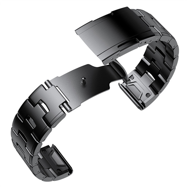 Titanium urrem til Garmin Fenix 7X/6X/5X - Hurtigudløser, 26mm, Sort