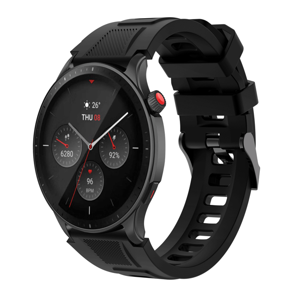 22mm urheilukellon ranneke Black Black
