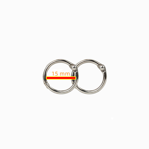 Avattavat verhorenkaat / metallirenkaat 10 kpl Hopea 15 mm