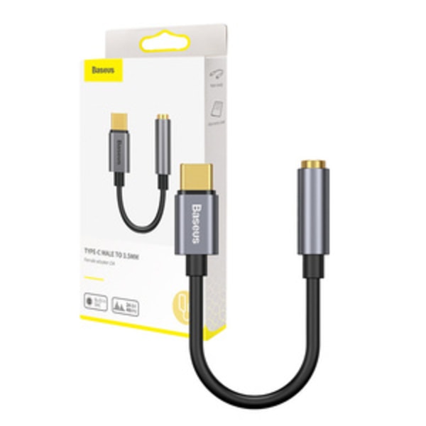 Baseus L54 ljudadapter USB-C + minijack 3,5 mm (svart+grå)