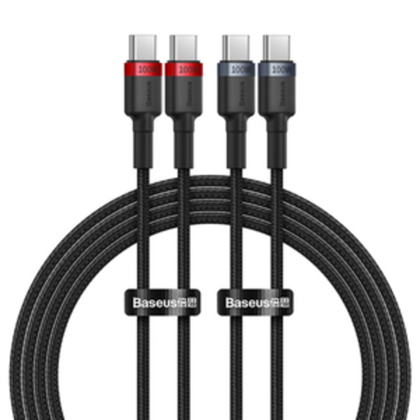 Kabel Baseus Cafule USB-C till USB-C 100W,2m, 2psc (rödsvart, gråsvart)