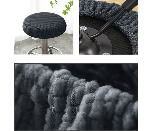 Sträckbar salongspallsöverdrag DarkGrey DarkGrey
