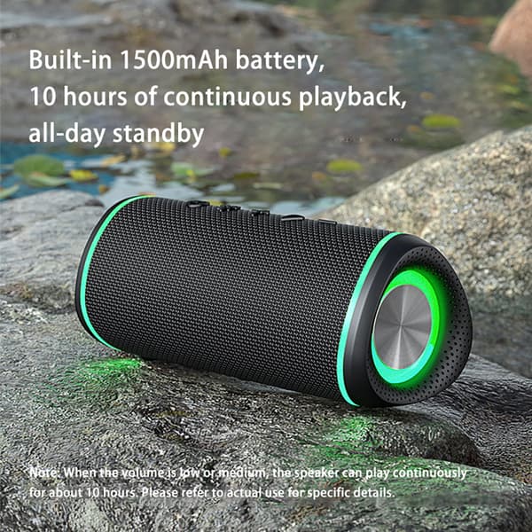 EBS-609 Sort Trådløs Bluetooth Højttaler med RGB Lys