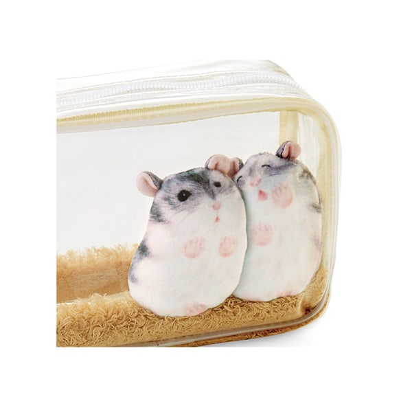 Söt Hamster Transparent Sminkväska Förvaringsväska M