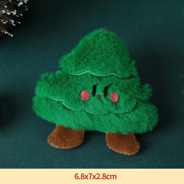Jul Plysch Brosch - Julgran, Söt Tecknad Nål för Väskor och Kläder, Festlig Dekoration