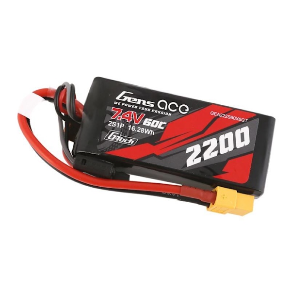 GensAce G-Tech LiPo 2200mAh 7,4V 60C 2S1P XT60-batteri
