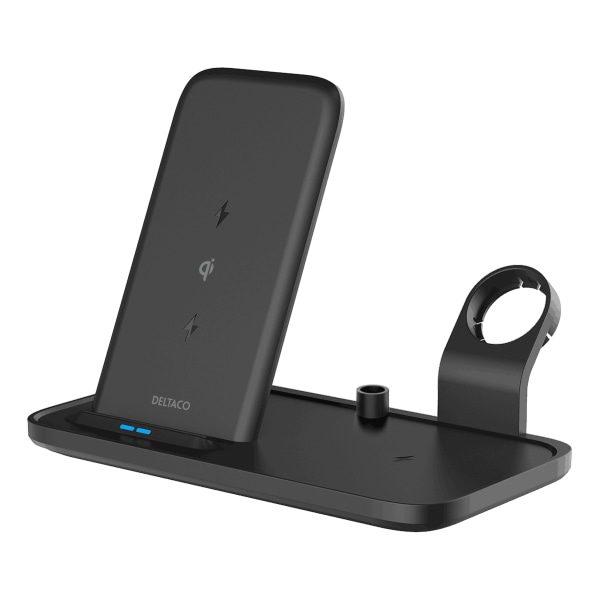 2-in-1 wireless charger, 10 W, 5 W, USB-A out 5 W, black