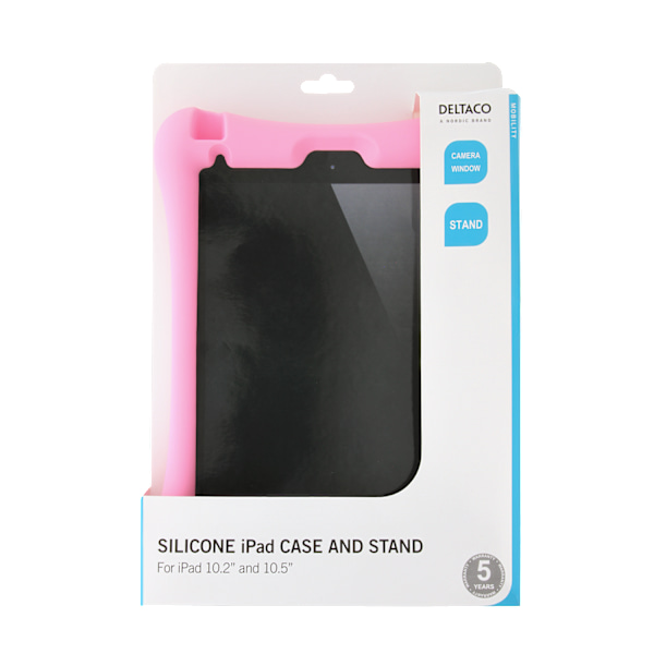 Silicone case, for all 10.2"-10.5" iPads, stand, pink